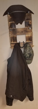 2 Cowboy Hat Rack Vertical | Cowboy Hat Holder | Rustic Western Hat Display | Handcrafted Wooden Organizer | Space-Saving Home Decor | Made in USA