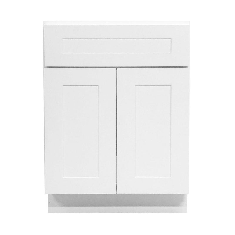 24 Inch White Shaker Single Sink Bathroom Vanity