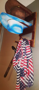 2 Cowboy Hat Rack Vertical | Cowboy Hat Holder | Rustic Western Hat Display | Handcrafted Wooden Organizer | Space-Saving Home Decor | Made in USA