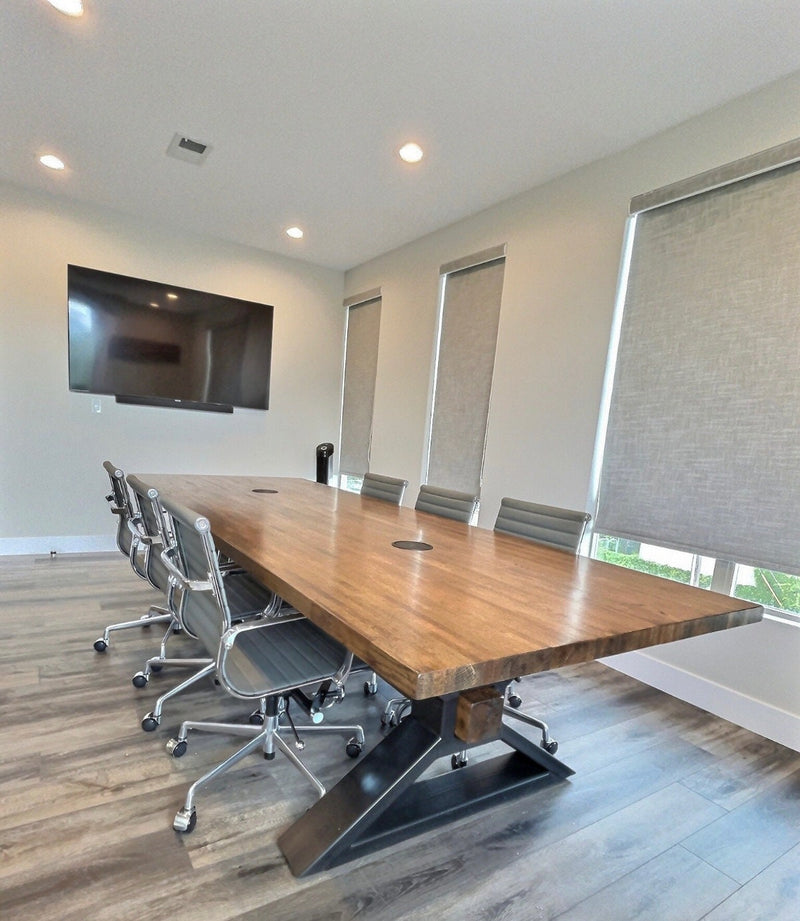 The Executive Conference Table, Solid Wood Conference Table, Industrial Table, Trestle Table, Metal and Reclaimed Wood Office Table, Modern