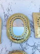 Set of 14 , 7  Small Brass Mirror - Small Decorative Wall Mirrors