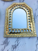 Set of 14 , 7  Small Brass Mirror - Small Decorative Wall Mirrors