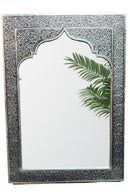 Moroccan Silver Carved Wall Mirror