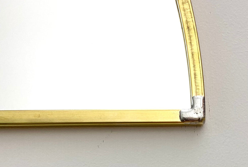 Half Circle Mirror Solid Brass Border Handmade Wall Mirror.