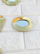 Set of 12 - 6 Small Brass Mirror - Small Decorative Wall Mirrors
