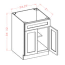 24 Inch Gray Stained Shaker Single Sink Bathroom Vanity