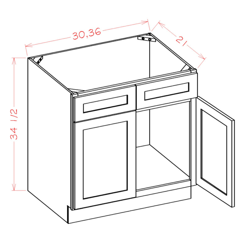 30 Inch Espresso Shaker Single Sink Bathroom Vanity