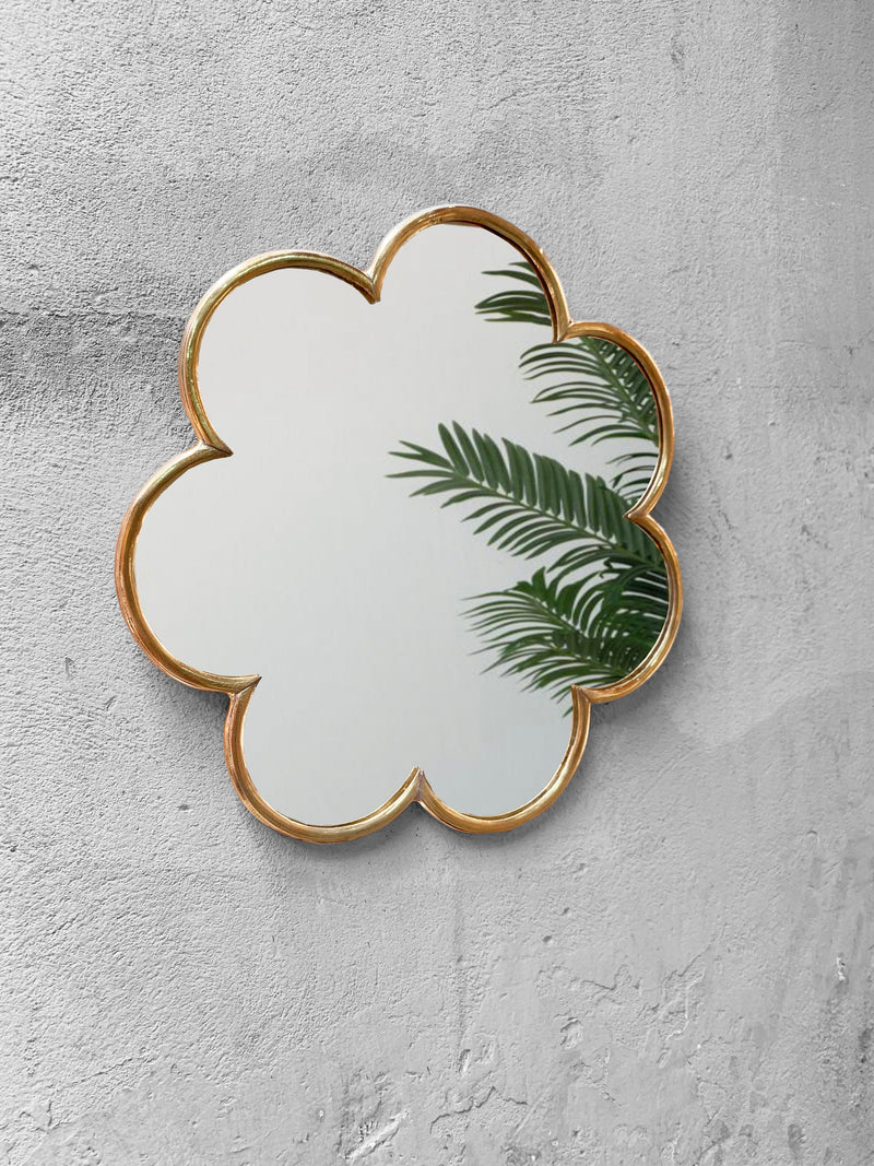Flower Brass Wall Mirror - Moroccan Handmade Mirror