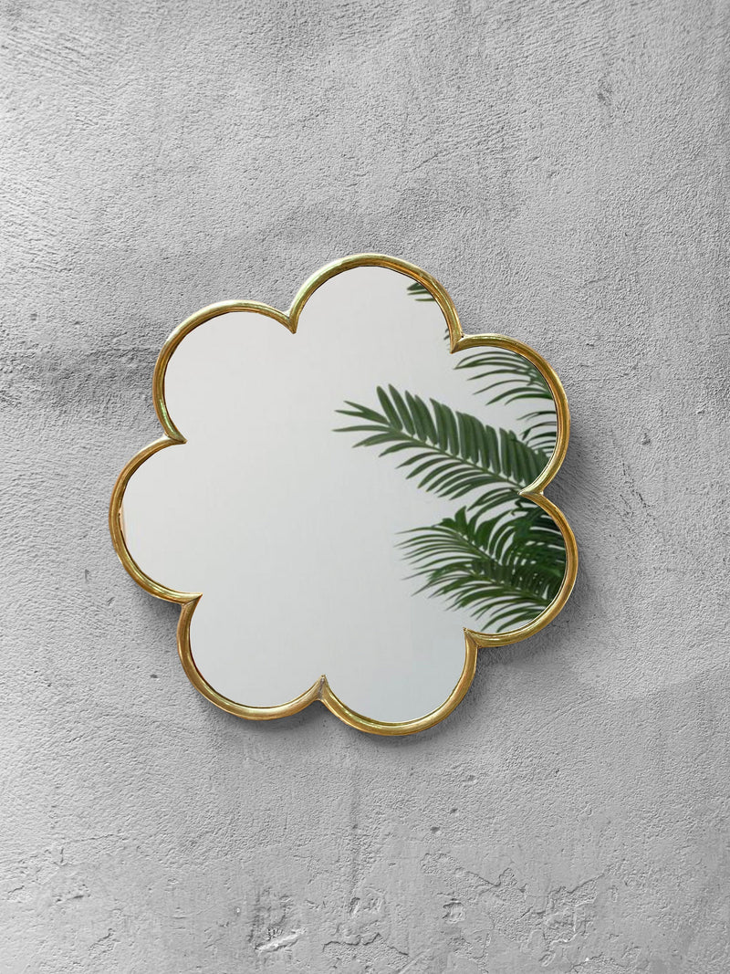 Flower Brass Wall Mirror - Moroccan Handmade Mirror