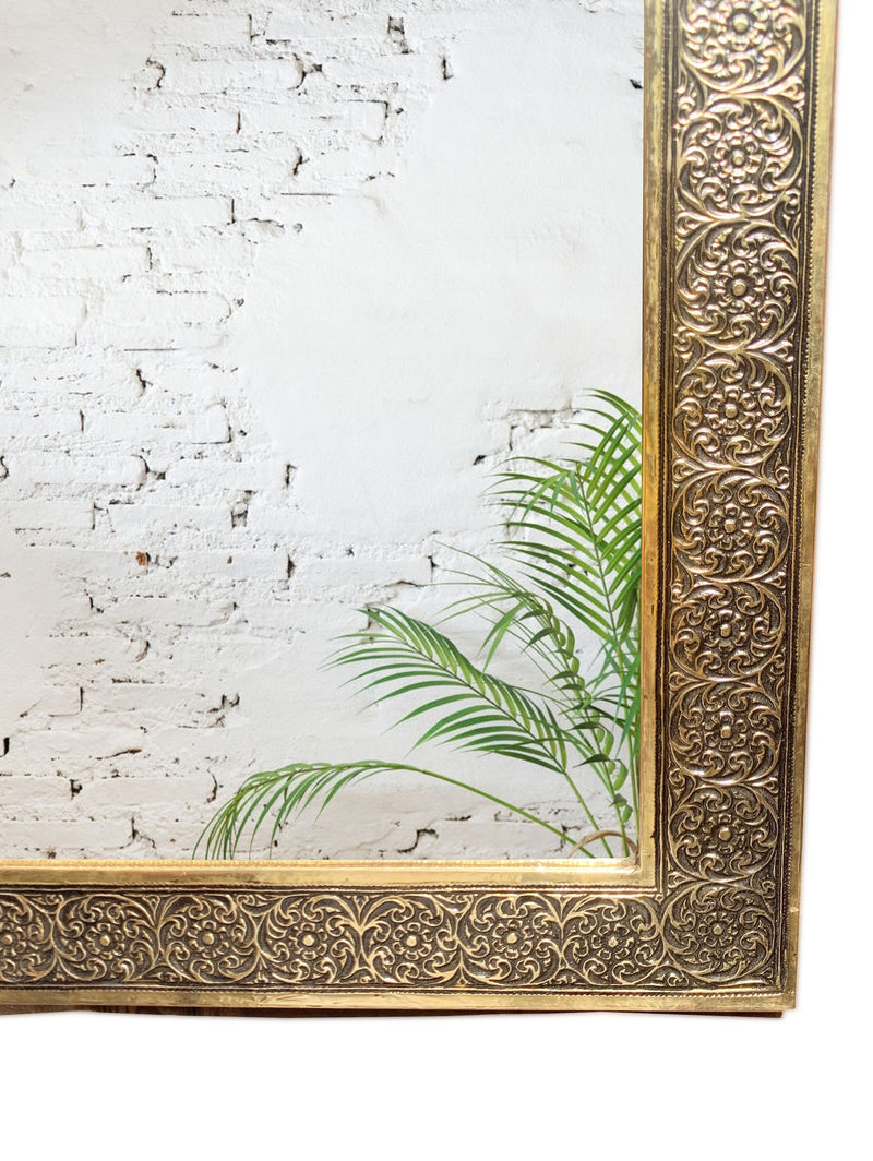 Moroccan Handcrafted Mirror - Antique Brass Gold Wall Mirror