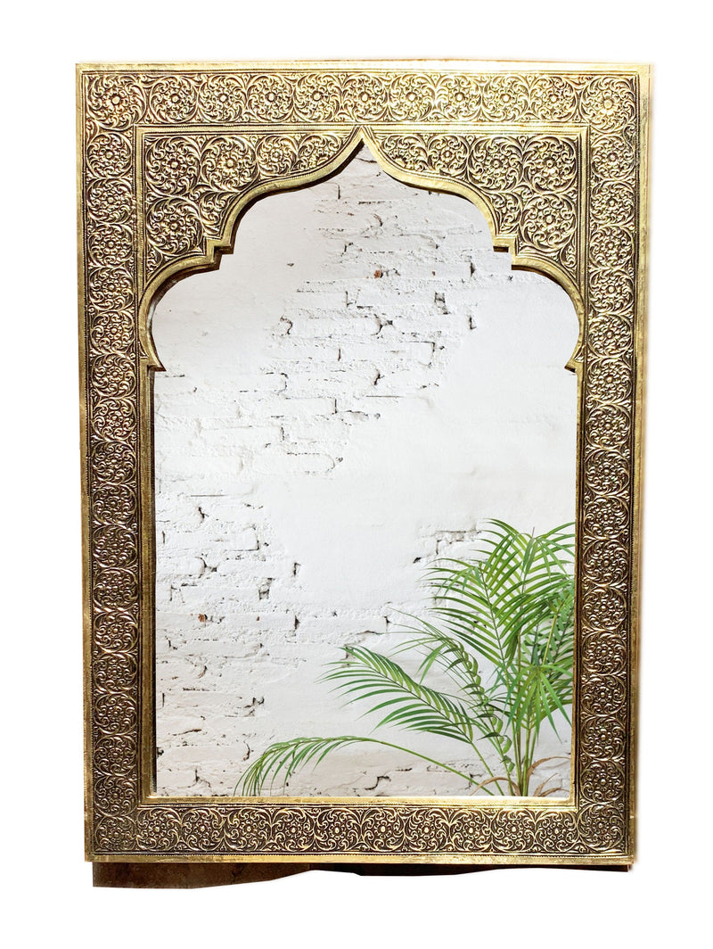 Moroccan Handcrafted Mirror - Antique Brass Gold Wall Mirror
