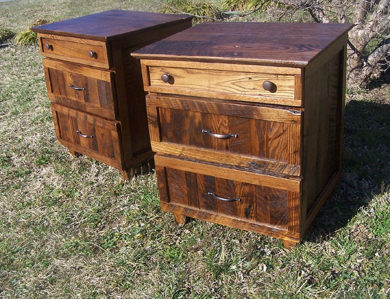 Nightstand With Drawers, Rustic Nightstand, Oak Nightstand, Solid Wood Nightstand With Drawers, Wooden Nightstand, Vintage