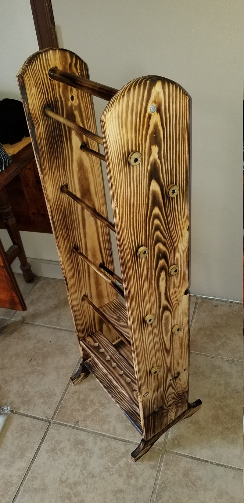 7 Skein Yarn Holder & Organizer | Wooden Yarn Rack | Knitting & Crochet Storage | Handcrafted Craft Room Decor | Yarn Spool Display