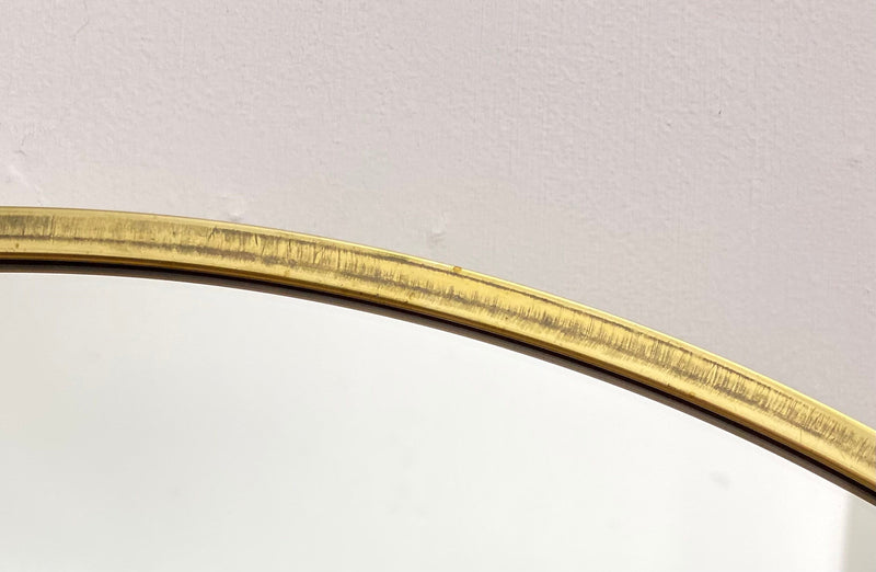 Half Circle Mirror Solid Brass Border Handmade Wall Mirror.