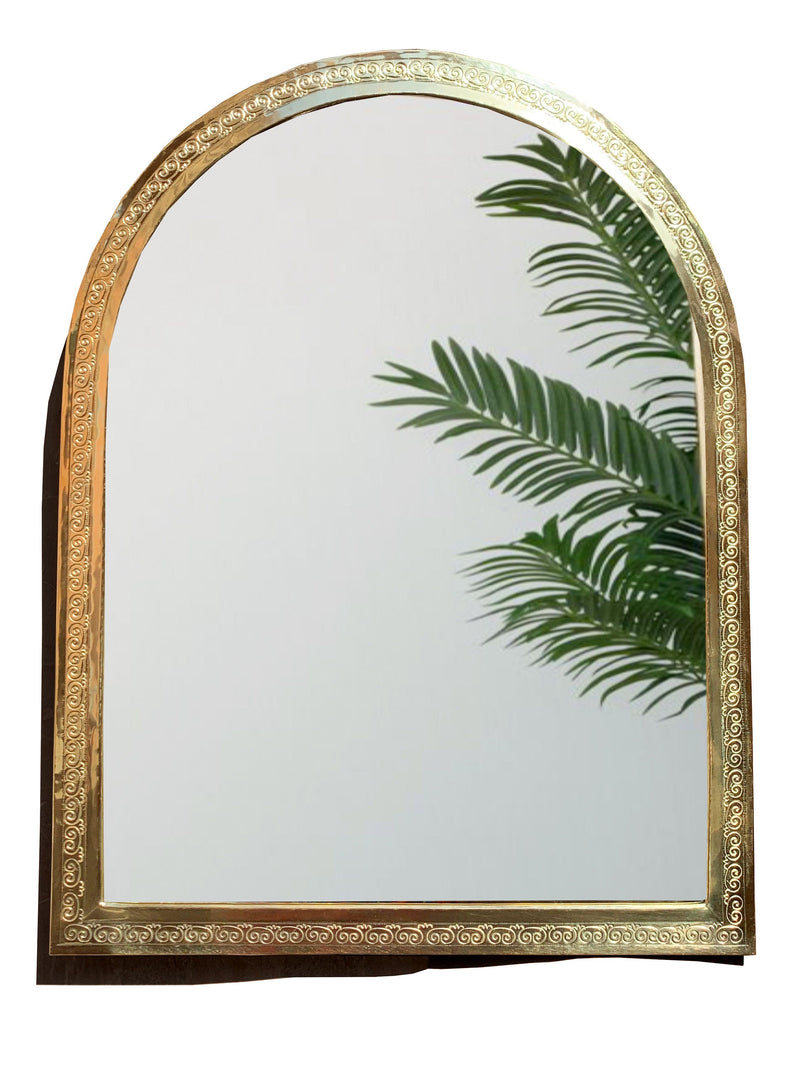 Moroccan Handmade Brass Mirror - Ornate Antique Mirror