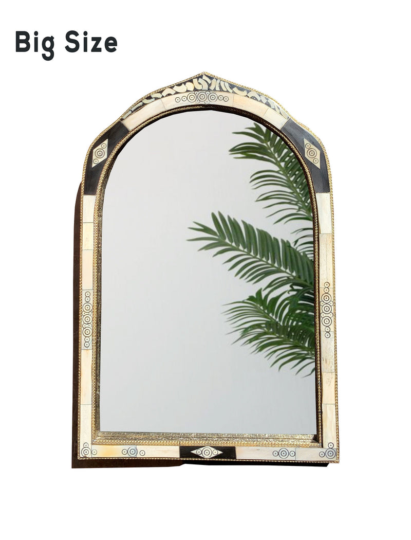 Moroccan Blue Frame Mirror - Handmade Unique Bone Inlay Mirror