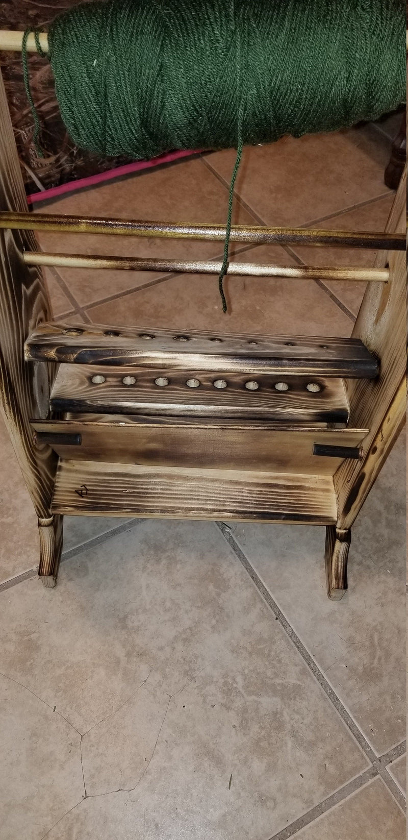 5 Skein Yarn Holder & Organizer | Wooden Yarn Rack | Knitting & Crochet Storage | Handcrafted Craft Room Decor | Yarn Spool Display