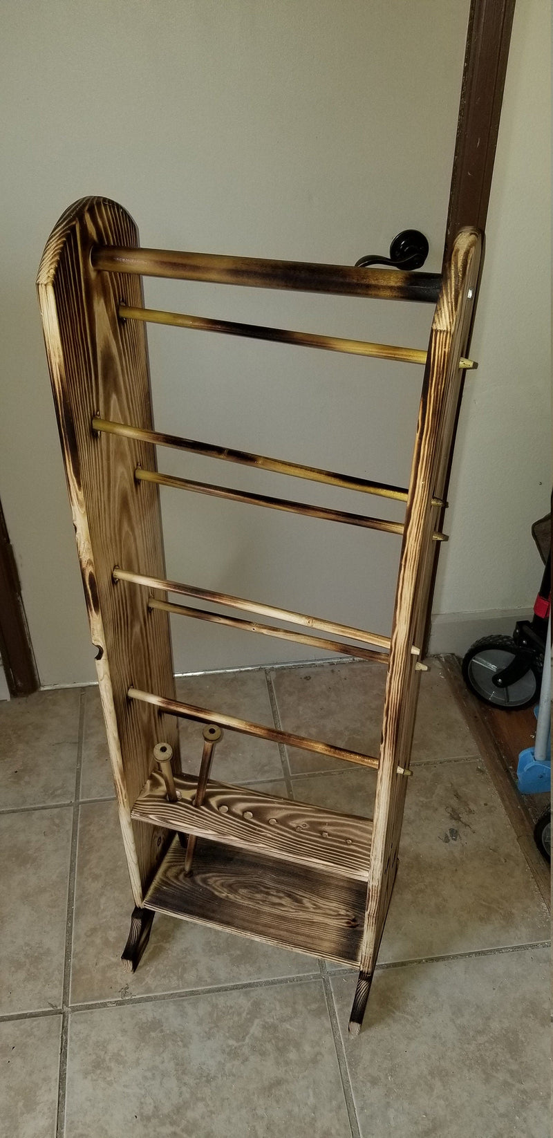 7 Skein Yarn Holder & Organizer | Wooden Yarn Rack | Knitting & Crochet Storage | Handcrafted Craft Room Decor | Yarn Spool Display