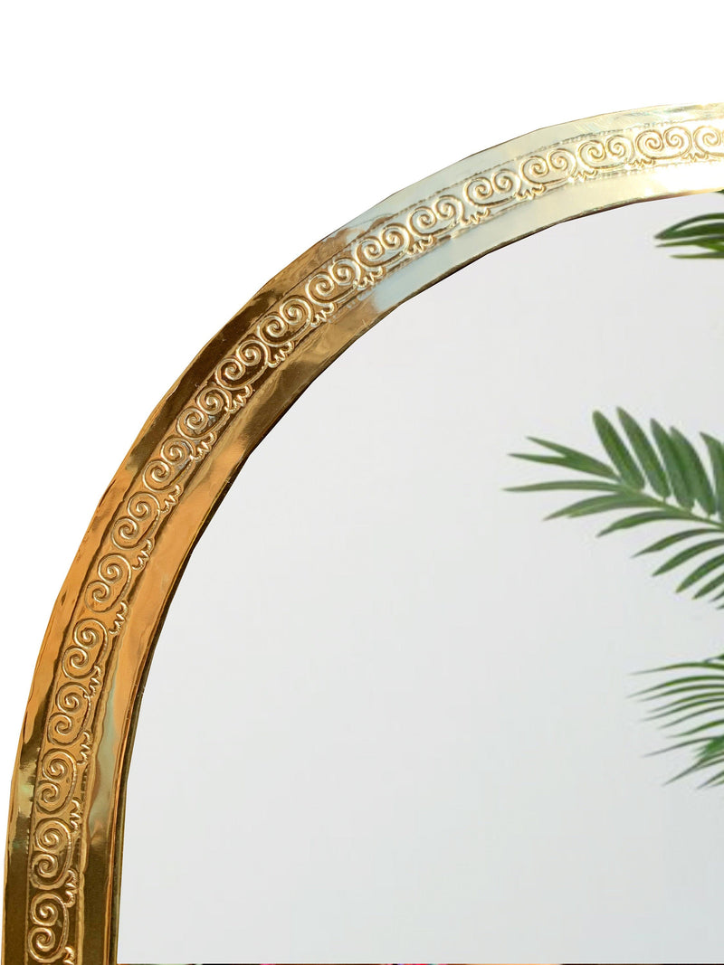 Moroccan Handmade Brass Mirror - Ornate Antique Mirror