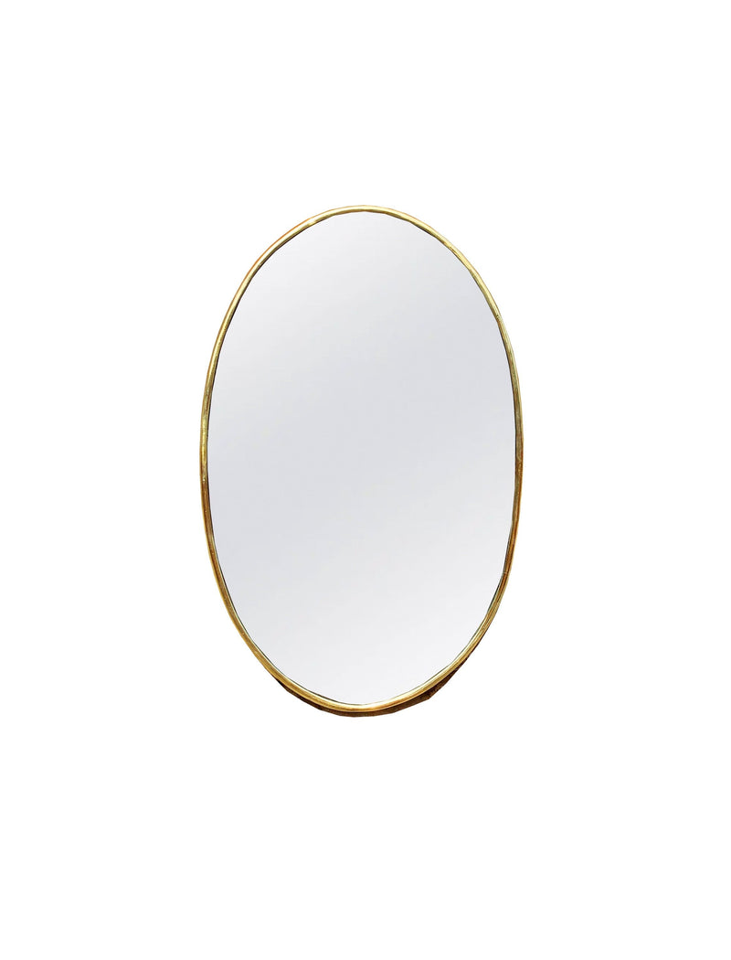 Handmade Oval Wall Mirror with Brass Frame | Decorative Home Mirrors