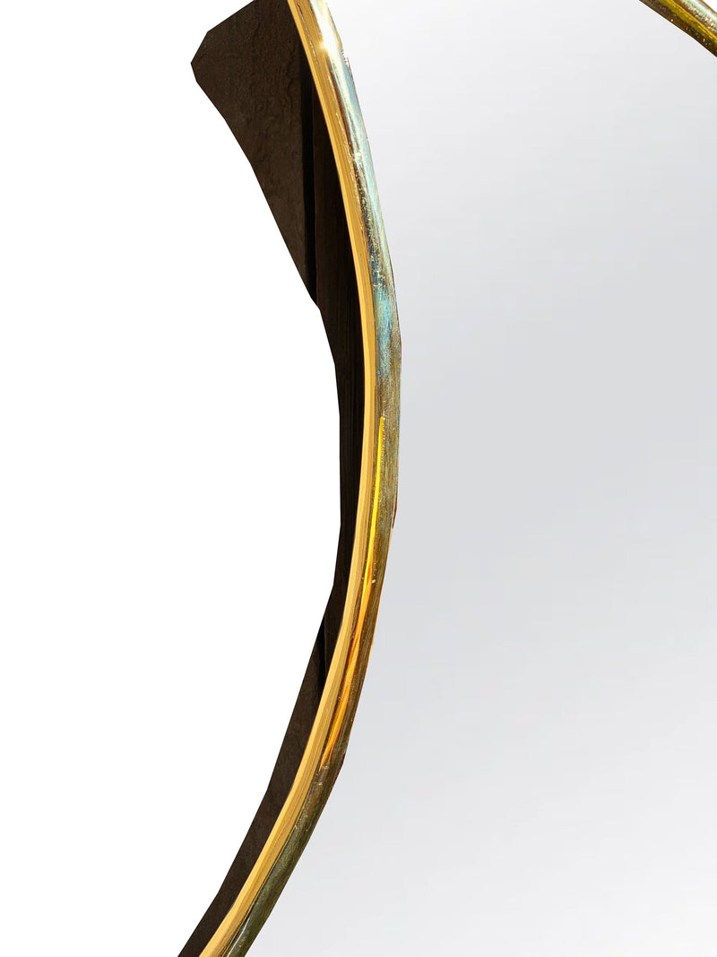 Crescent Moon Mirror - Unlacquered Brass Mirror
