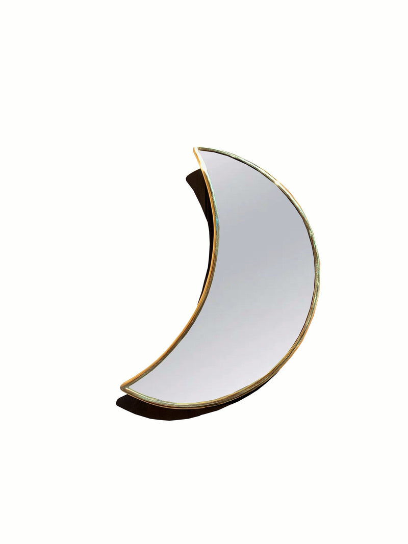 Crescent Moon Mirror - Unlacquered Brass Mirror