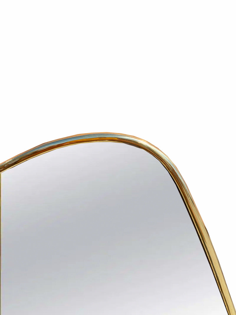 Black Asymmetrical Brass Mirror
