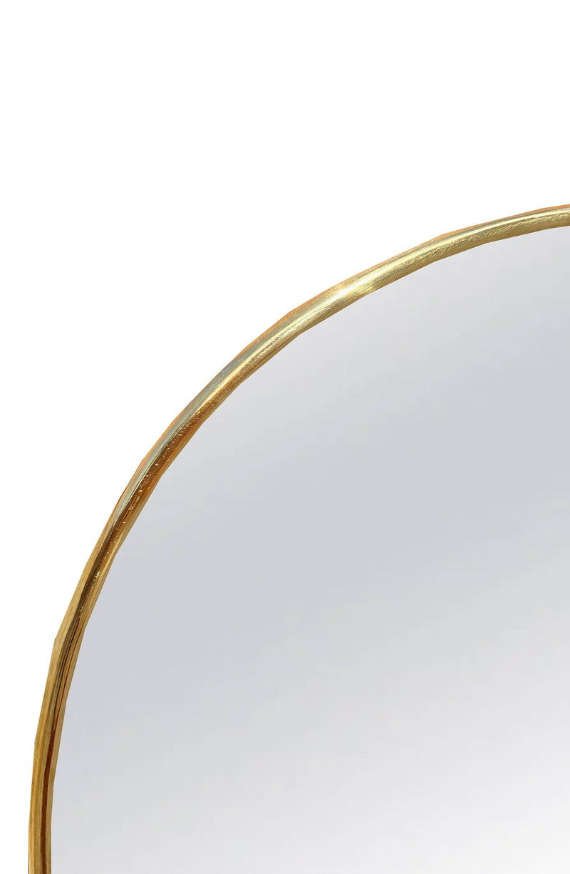 Antique Brass Mirror - Handmade Oval Golden Wall Mirror