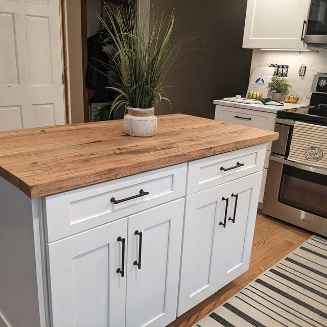 Reclaimed Wormy Chestnut Solid Wood Butcher Block Countertop - Custom sizes - Reclaimed Wood Kitchen Countertops