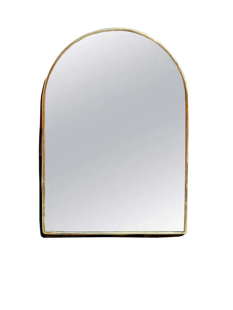 Antique Brass Arched Wall Mirror - Unlacquered Brass Mirror