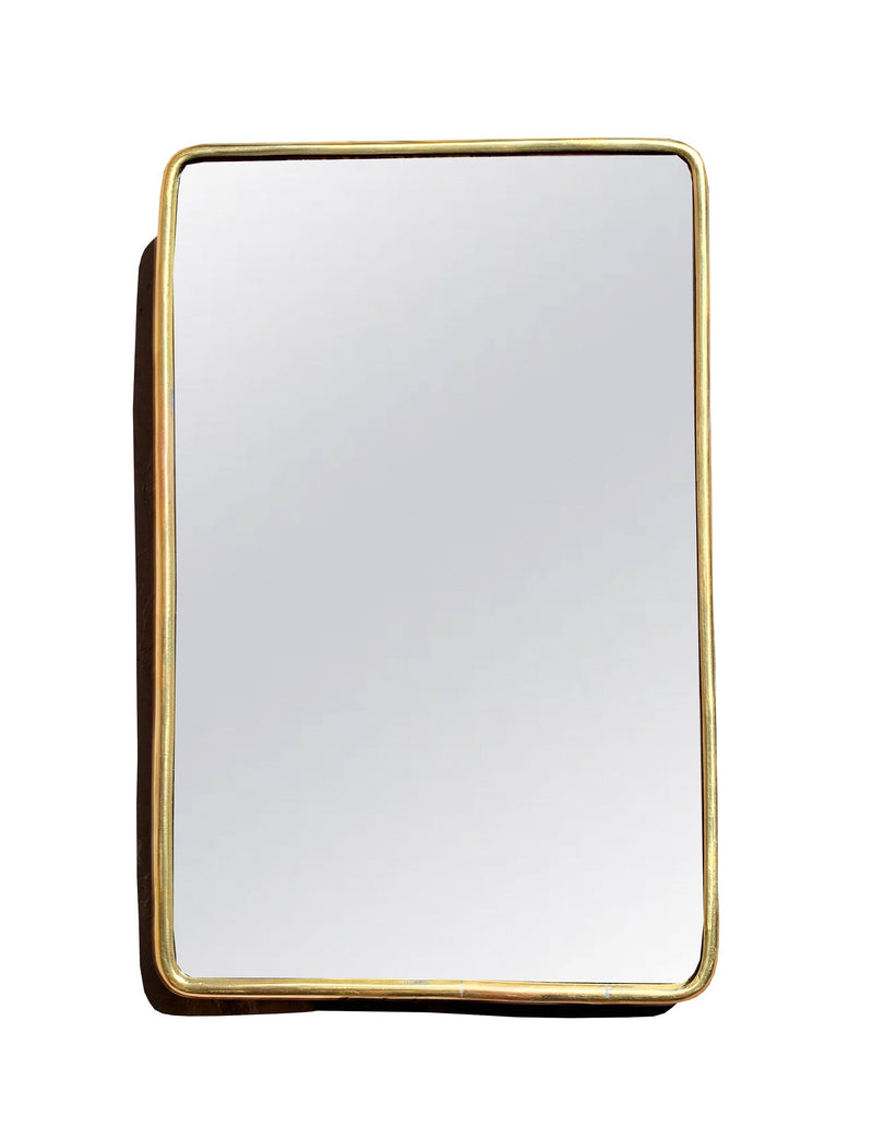 Rectangular Brass Mirror - Unlacquered Brass Frame Mirror