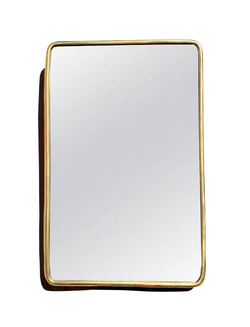 Rectangular Gold Brass Mirror -  unlacquered Brass Frame Mirror