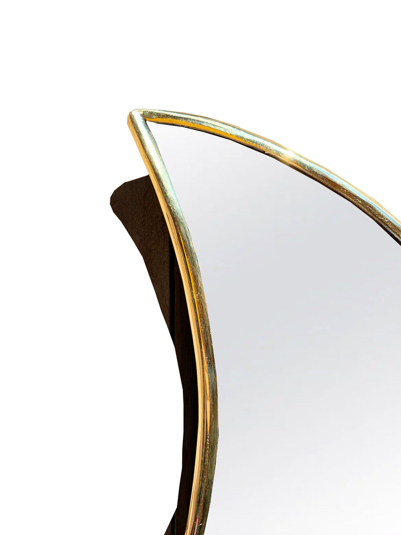 Crescent Moon Mirror - Unlacquered Brass Mirror