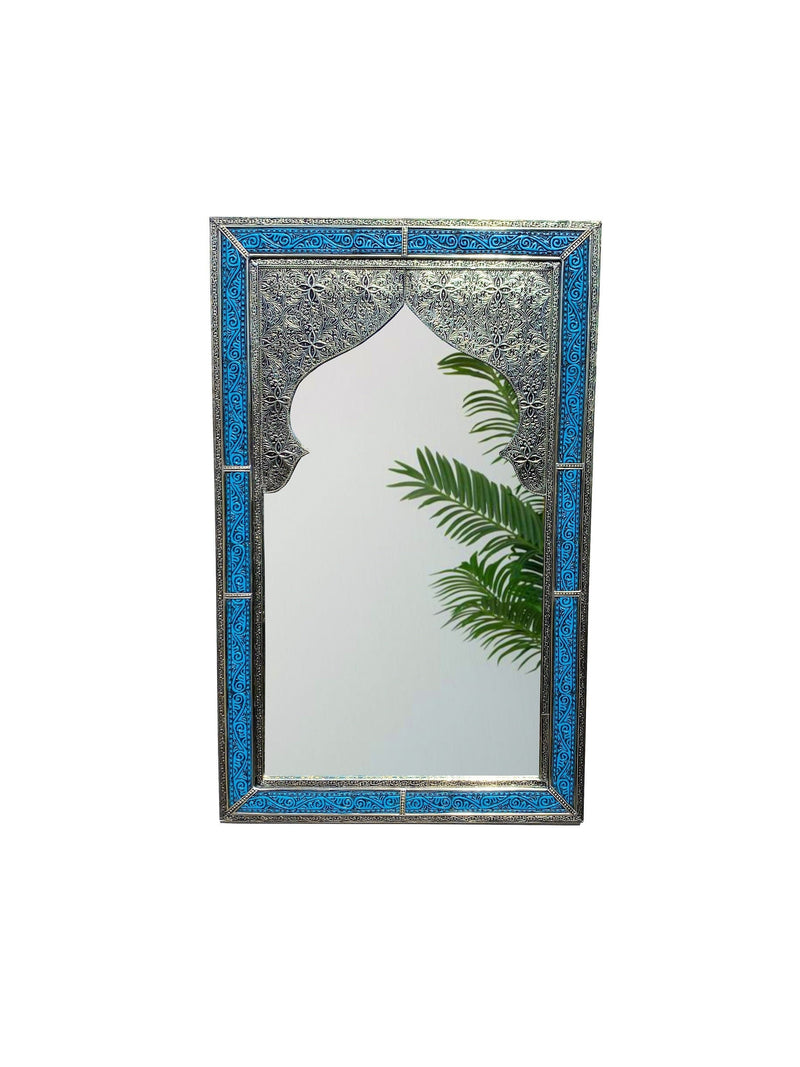 Moroccan Blue Frame Wall Mirror - Handmade Mirror