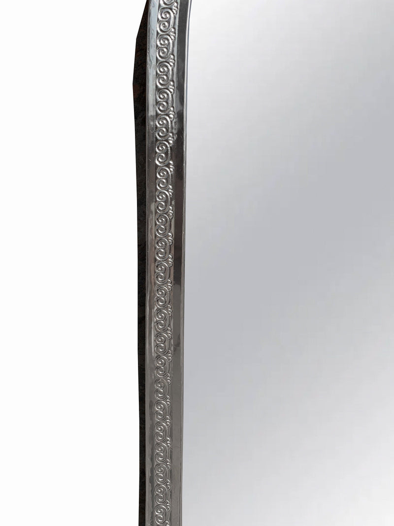 Moroccan Handmade Hand-Engraved Silver Arch Mirror