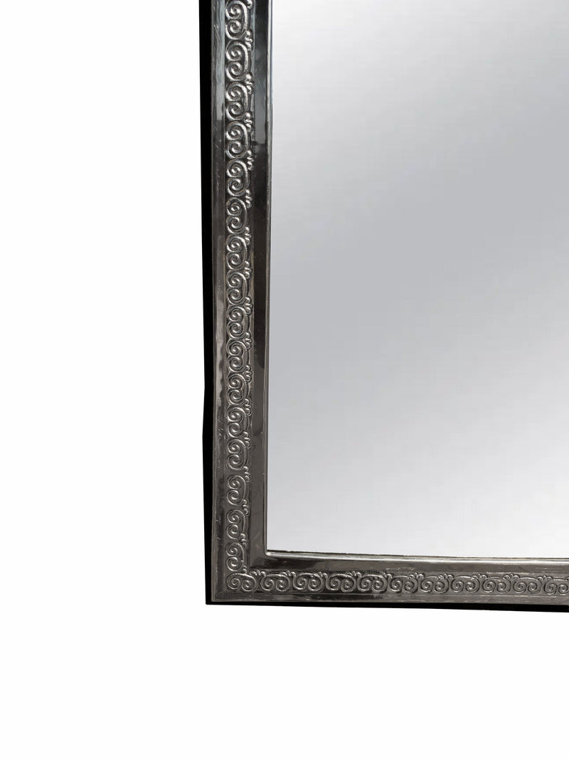 Moroccan Handmade Hand-Engraved Silver Arch Mirror