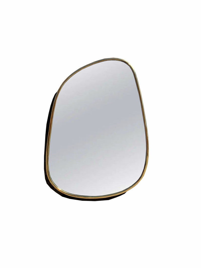 Asymmetrical Antique Brass Mirror - Handcrafted Irregular Brass Mirror