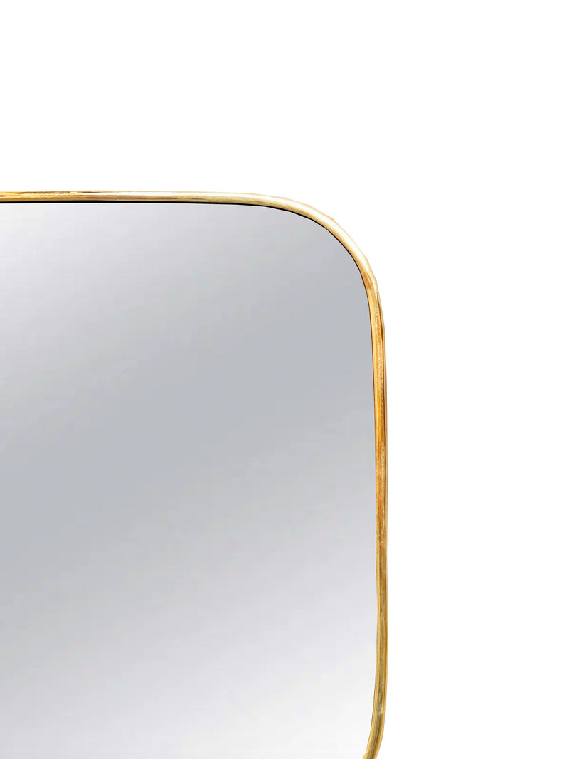 Square Gold Mirror - Handmade Brass unlacquered Brass Mirror
