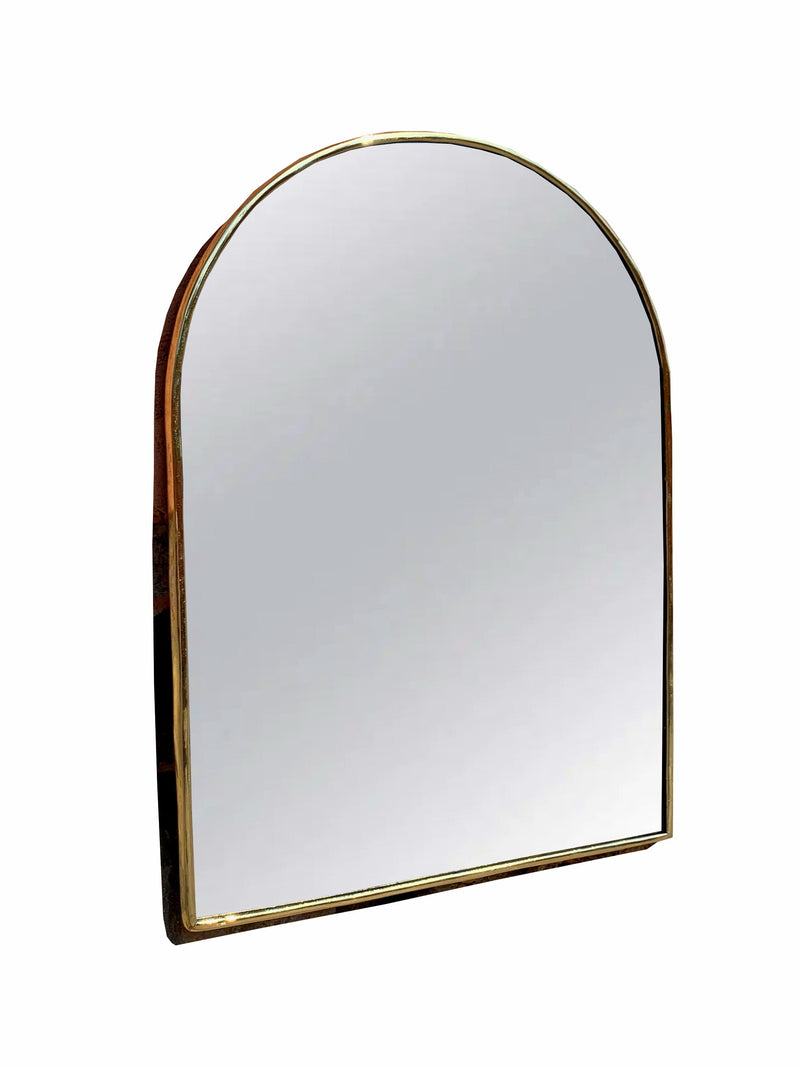 Antique Brass Arched Wall Mirror - Unlacquered Brass Mirror