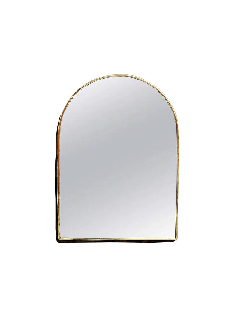 Antique Brass Arched Wall Mirror - Unlacquered Brass Mirror