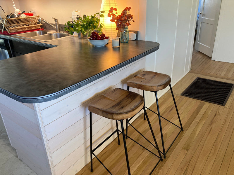 Spinnaker Bar Stools, Counter Stools, Counter Height Stool, Kitchen Stools, Tractor Seat Stool, Reclaimed Wood Bar Stool, Industrial Stools