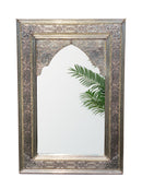 Moroccan Handmade Silver Wall Mirror with Engravings