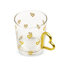 Gold Heart Glass Coffee Mug