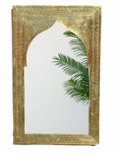 Moroccan Handmade Carved Arch Brass Mirror