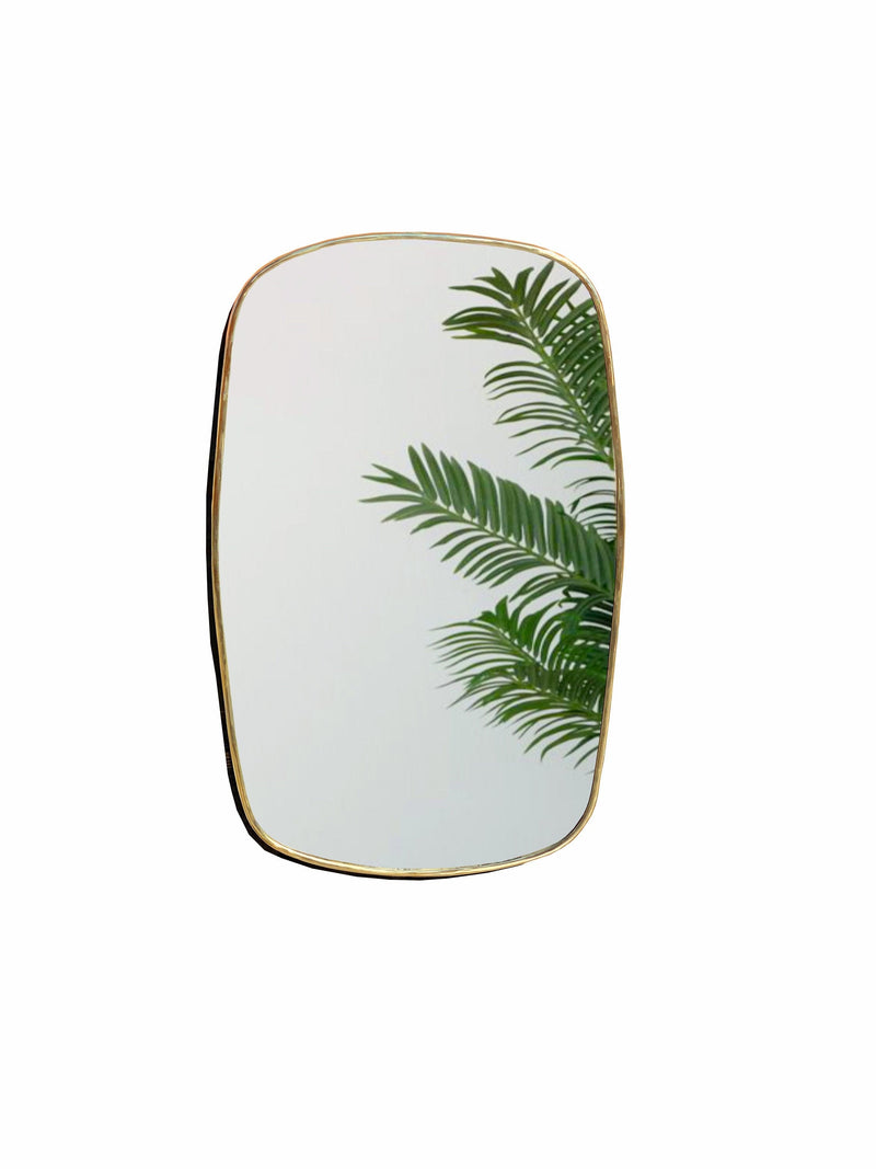 Oblong Brass Mirror - Unlacquered Brass Frame Mirror