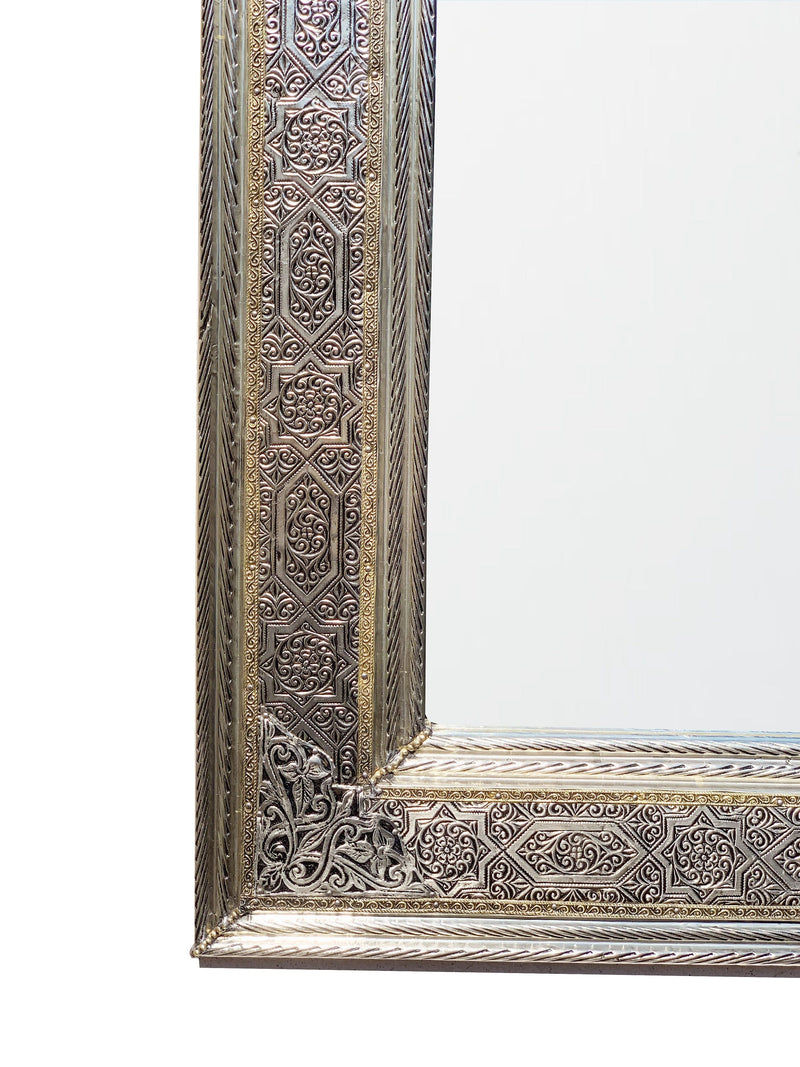 Moroccan Handmade Silver Wall Mirror