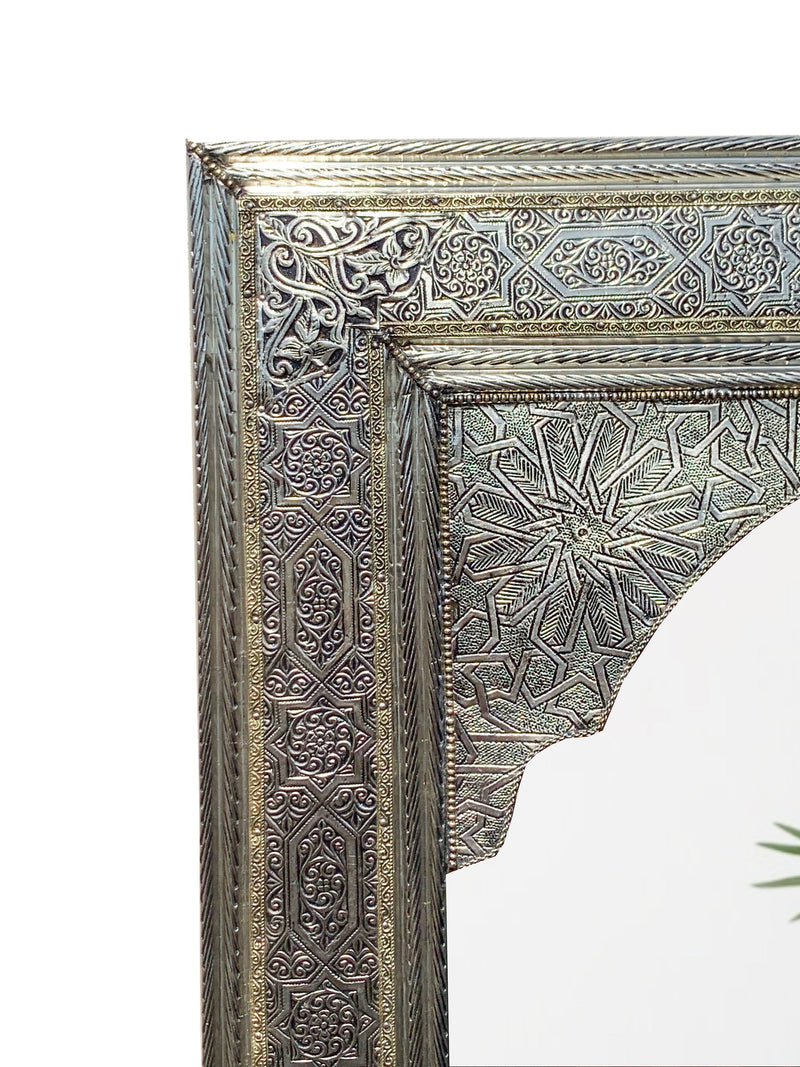 Moroccan Handmade Silver Wall Mirror