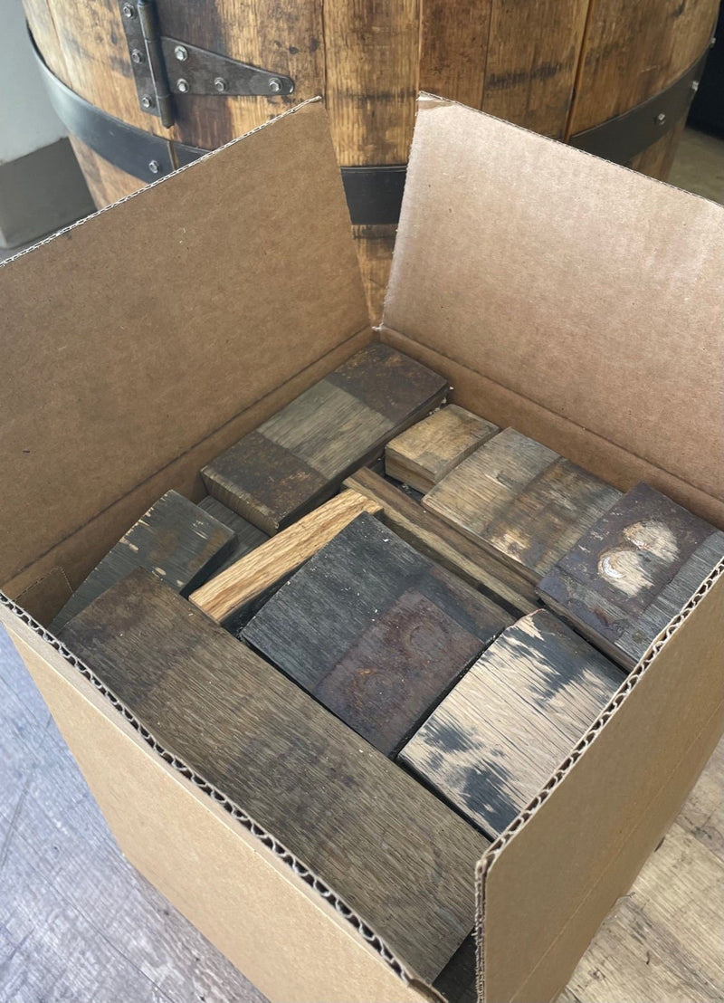 Whiskey barrel wood cutoffs- 32+ lb box