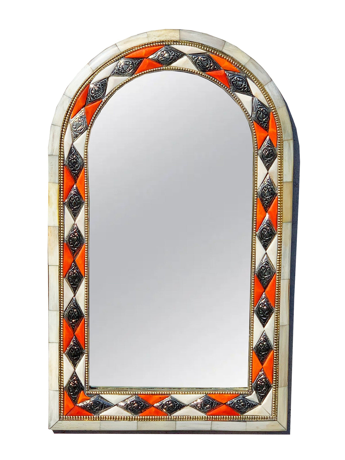 Moroccan Arch Mirror - Handmade Bone Inlay Mirror, photo 8 of 10