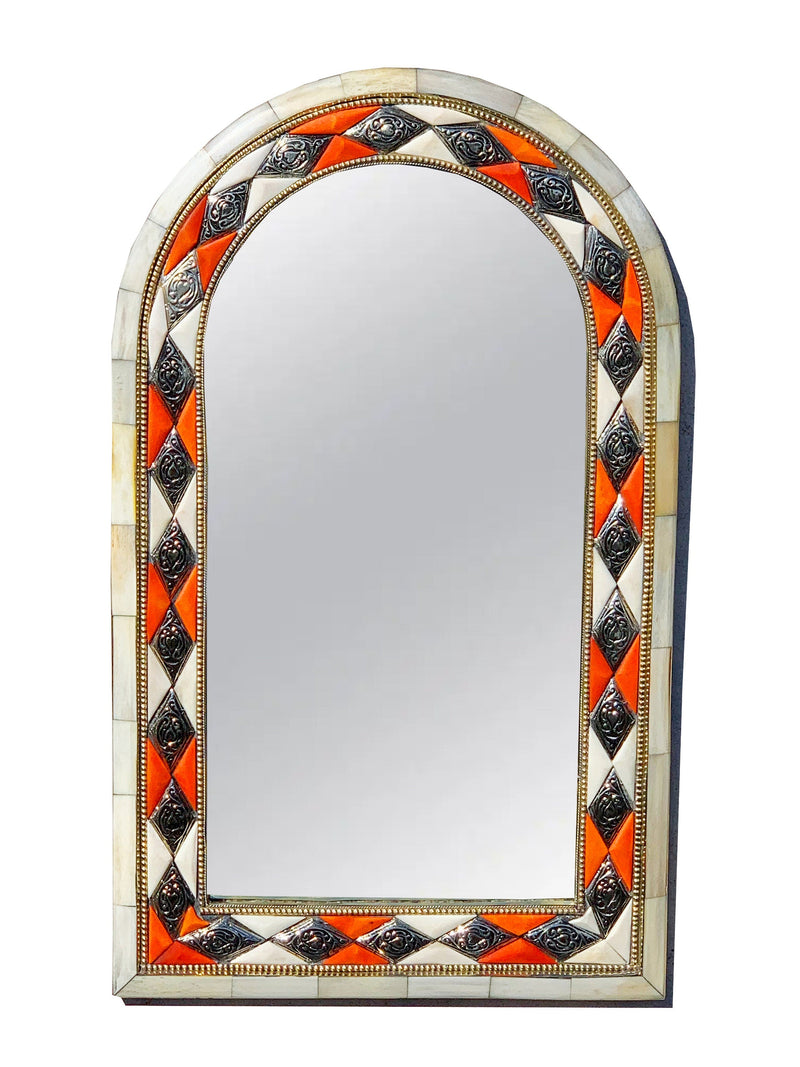 Moroccan Arch Mirror - Handmade Bone Inlay Mirror